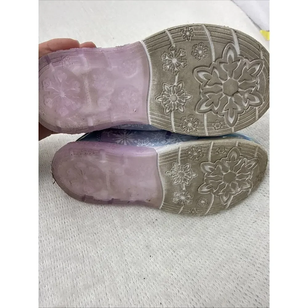 Disney Frozen Girls' Light-Up Sneaker Purple Glitter Elsa Anna Size 12